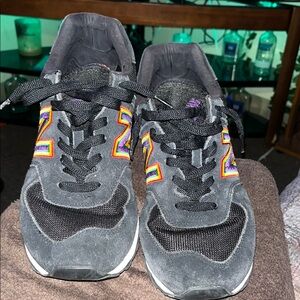 New Balance Black Athletic Shoes with Multicolor Accents